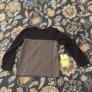 Gray and Black Long Sleeve Tee with Sleek Style